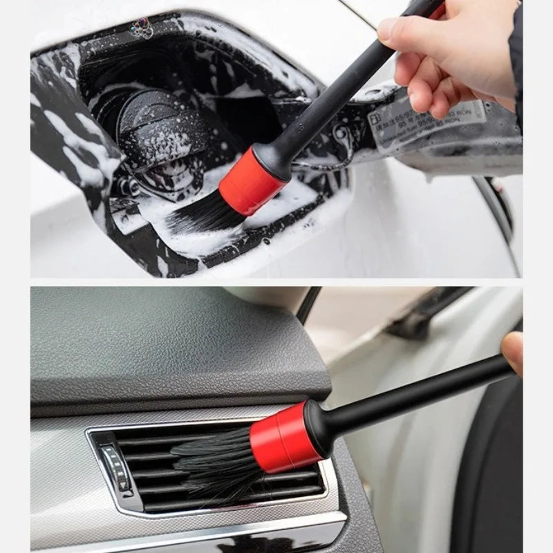 Kit de cepillos para limpieza de coches, cepillos de detalles automotrices para interiores de coche, juego de cepillos de detallado, cepillo de limpieza para llantas de ruedas, plástico