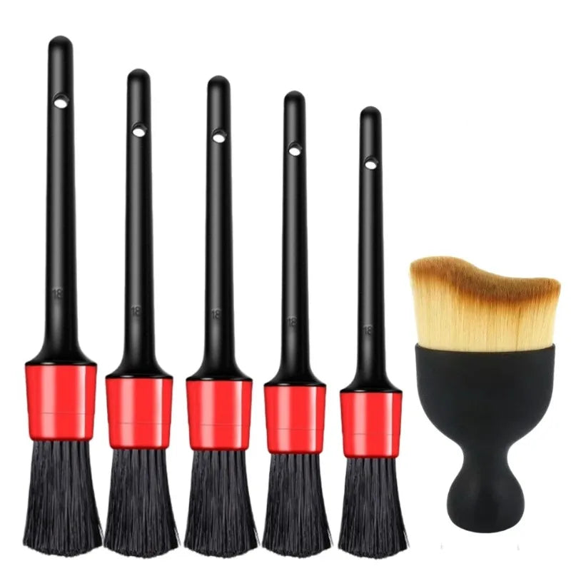 Kit de cepillos para limpieza de coches, cepillos de detalles automotrices para interiores de coche, juego de cepillos de detallado, cepillo de limpieza para llantas de ruedas, plástico