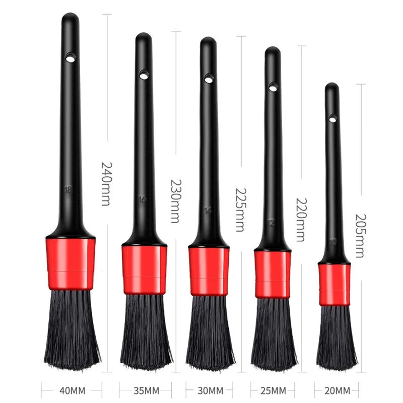 Kit de cepillos para limpieza de coches, cepillos de detalles automotrices para interiores de coche, juego de cepillos de detallado, cepillo de limpieza para llantas de ruedas, plástico